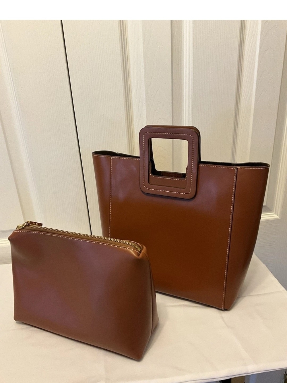 STAUD Shirley Leather Bag (with Inner Pouch) & Dust Bag